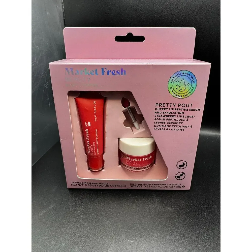 NWT Market Fresh Pretty Pout Lip Scrub & Peptide Serum
